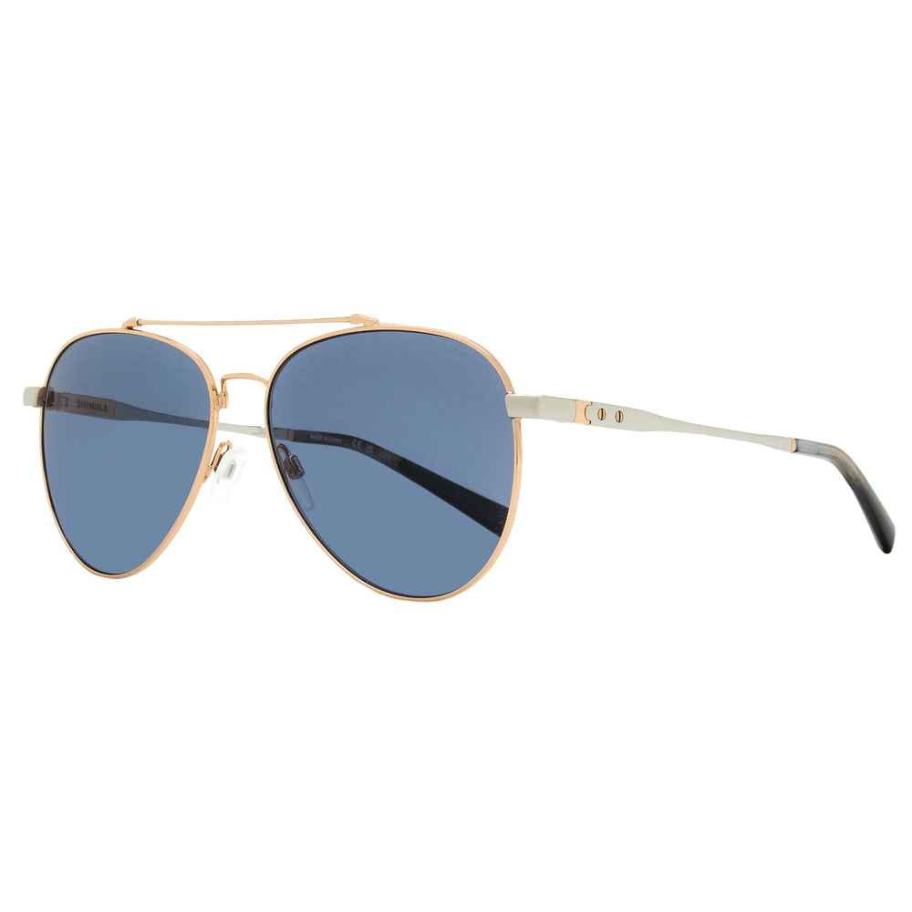 Shinola Flexon Pilot Sunglasses SH2101SL 781 Gold/Silver 56mm